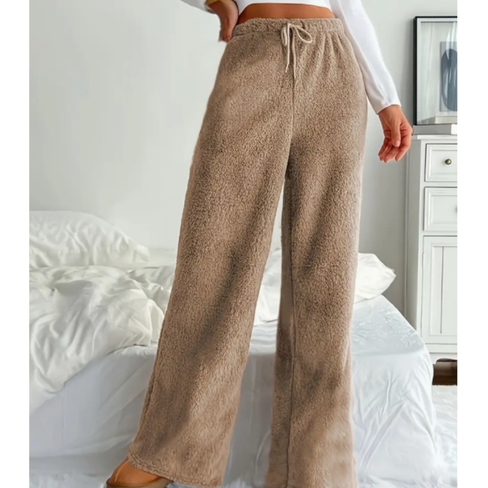 2/$13🤎 Khaki/Brown Wide Leg Cozy Pants Size XL